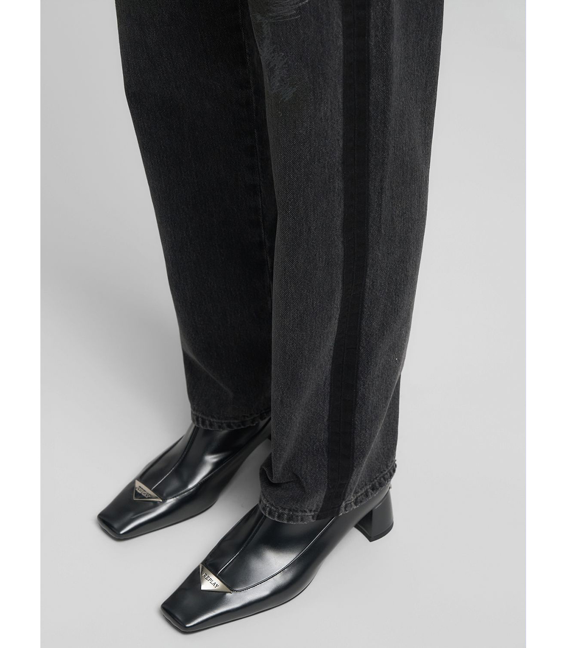 ９ZERO1ランダムステッチリサイクルコットンブラックデニム（セットアップ） 詳細画像 ブラック 7